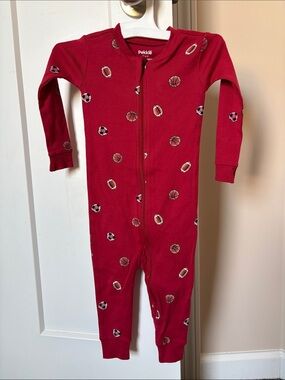 Pekkle red sports onsie 12 months